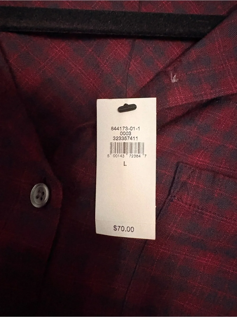 Banana Republic Red and Black Plaid Button-Down Shirt